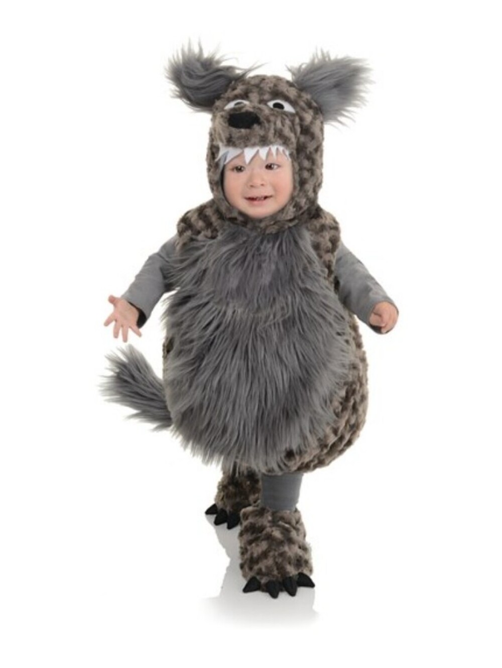 Belly Babies Plush Grey Wolf Toddler Halloween Costume - Large (2T-4T)